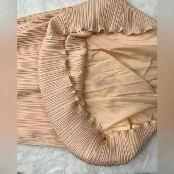 Vintage 70s Marita By Anthony Muto Gown Size 12 Deadstock NWT Peach Pleated - Picture 9 of 15